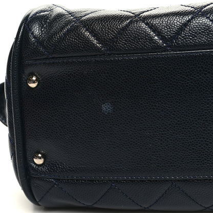 Chanel Caviar Quilted CC Timeless Bowler Navy 11 of 11