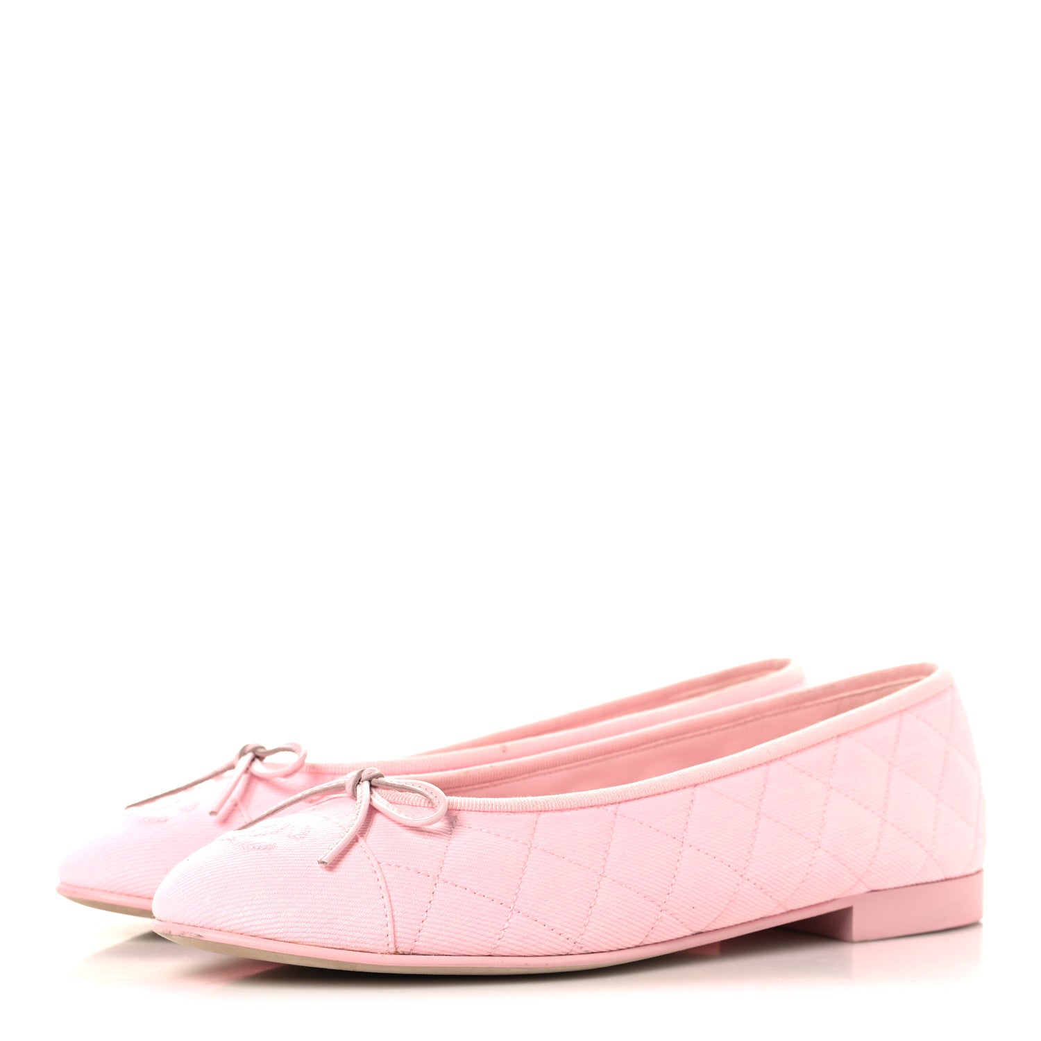 Chanel Denim CC Cap Toe Ballerina Flats 39.5 Pink 4 of 10