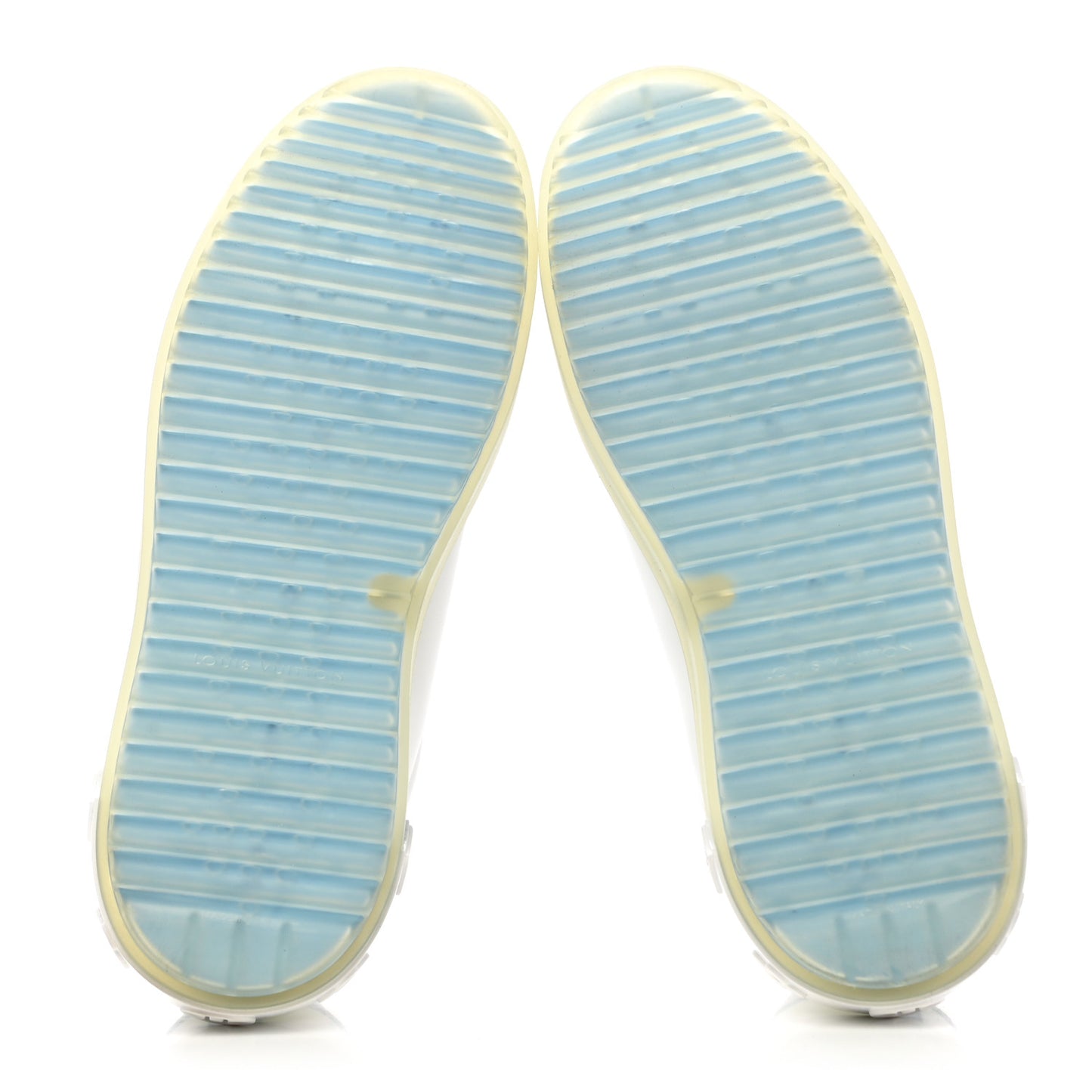 Lambskin Monogram Time Out Sneakers 37.5 White Light Blue