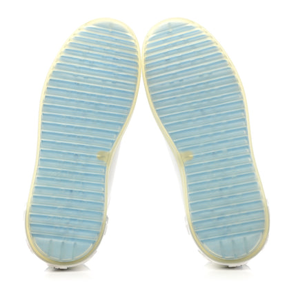 Louis Vuitton Lambskin Monogram Time Out Sneakers 37.5 White Light Blue 5 of 10