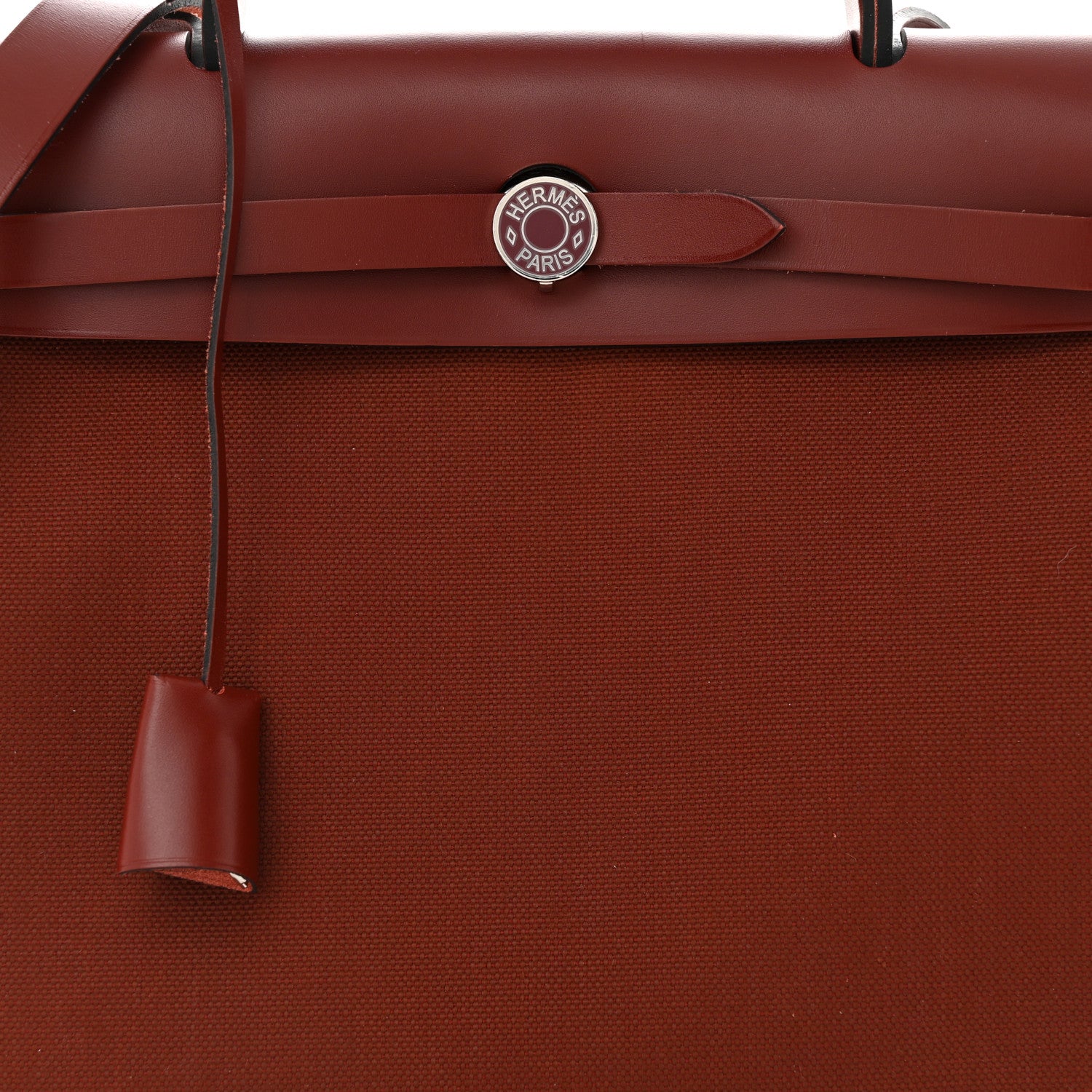 Hermes Toile Militaire Vache Hunter Laque Herbag Zip Retourne 31 PM Rouge H 9 of 12
