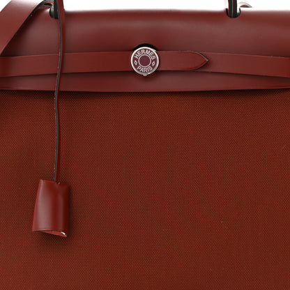 Hermes Toile Militaire Vache Hunter Laque Herbag Zip Retourne 31 PM Rouge H 9 of 12
