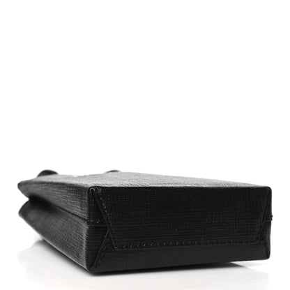 Balenciaga Squared Calfskin Logo Shopping Phone Holder Bag Black 4 of 10