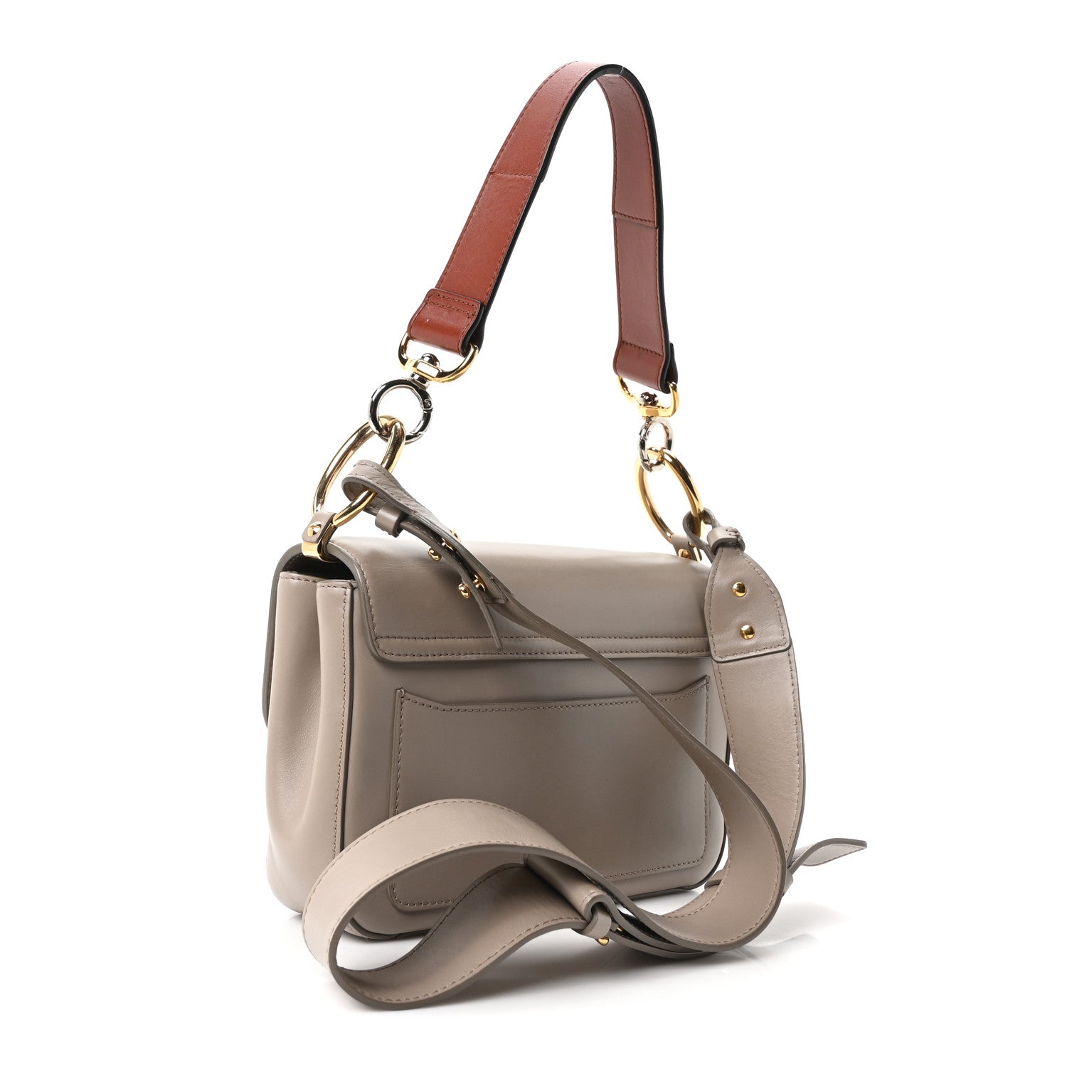 Chloe Shiny Calfskin Suede Small C Double Carry Bag Motty Grey 2 of 9