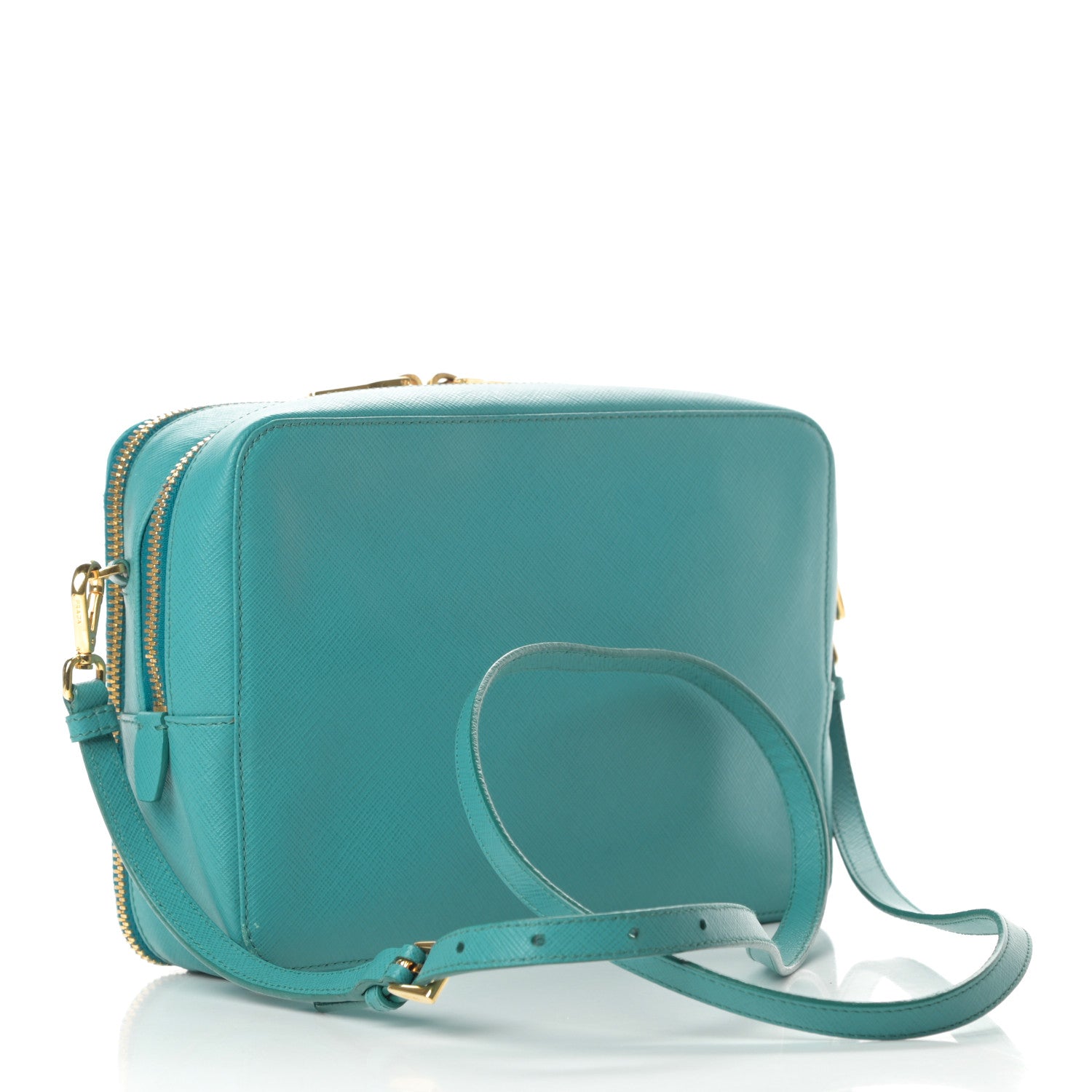 Prada Saffiano Double Zip Camera Bag Turchese 3 of 17
