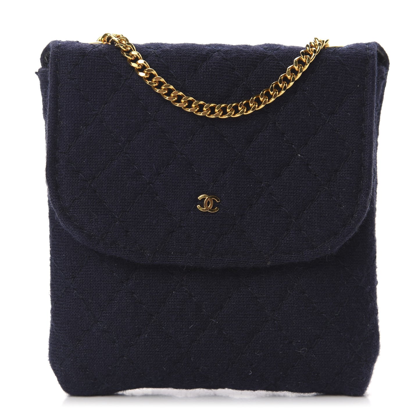 Jersey Quilted Micro Flap Bag Navy