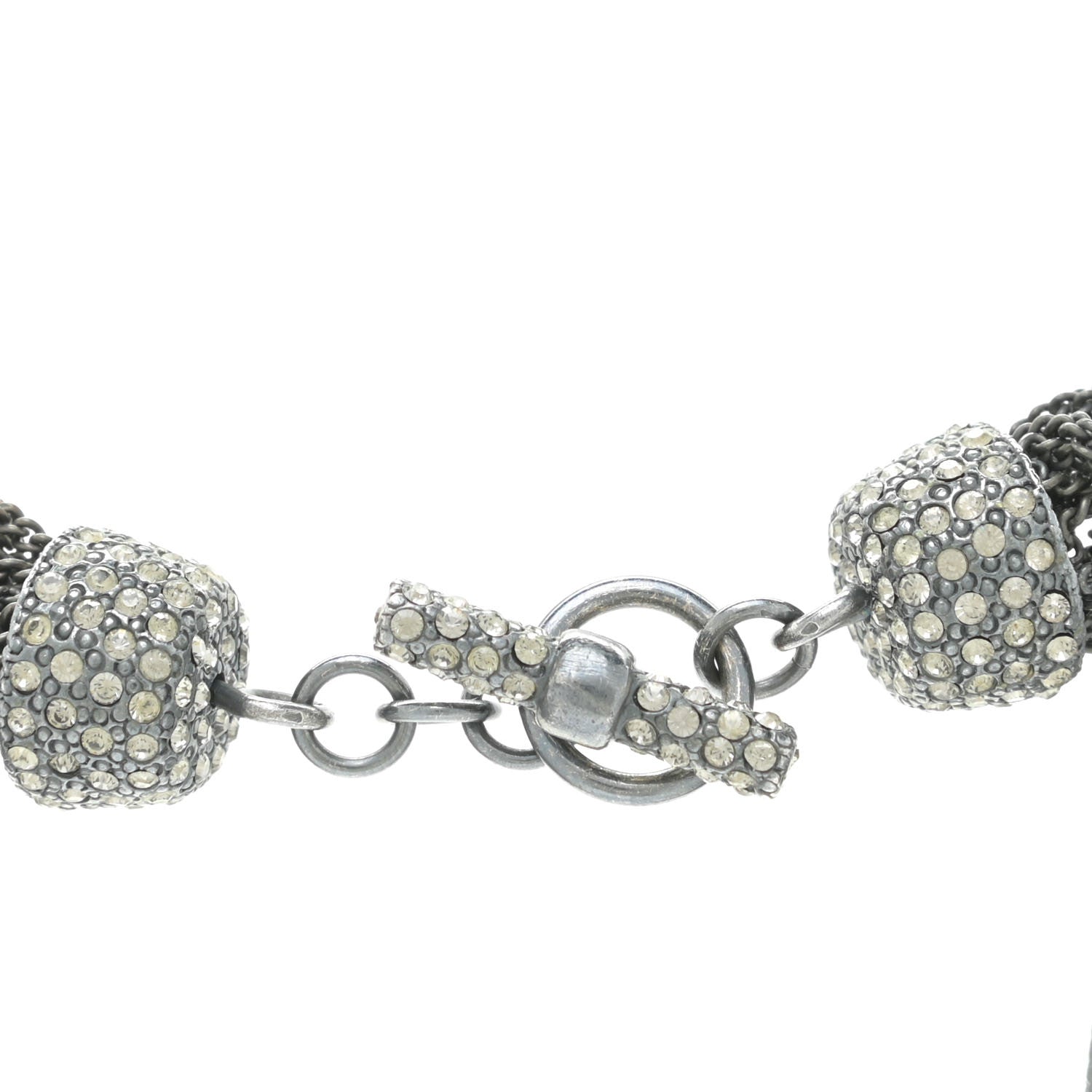 Chanel Ruthenium Crystal CC Camellia Multi Strand Necklace Dark Grey 5 of 5