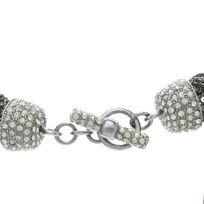 Chanel Ruthenium Crystal CC Camellia Multi Strand Necklace Dark Grey 5 of 5