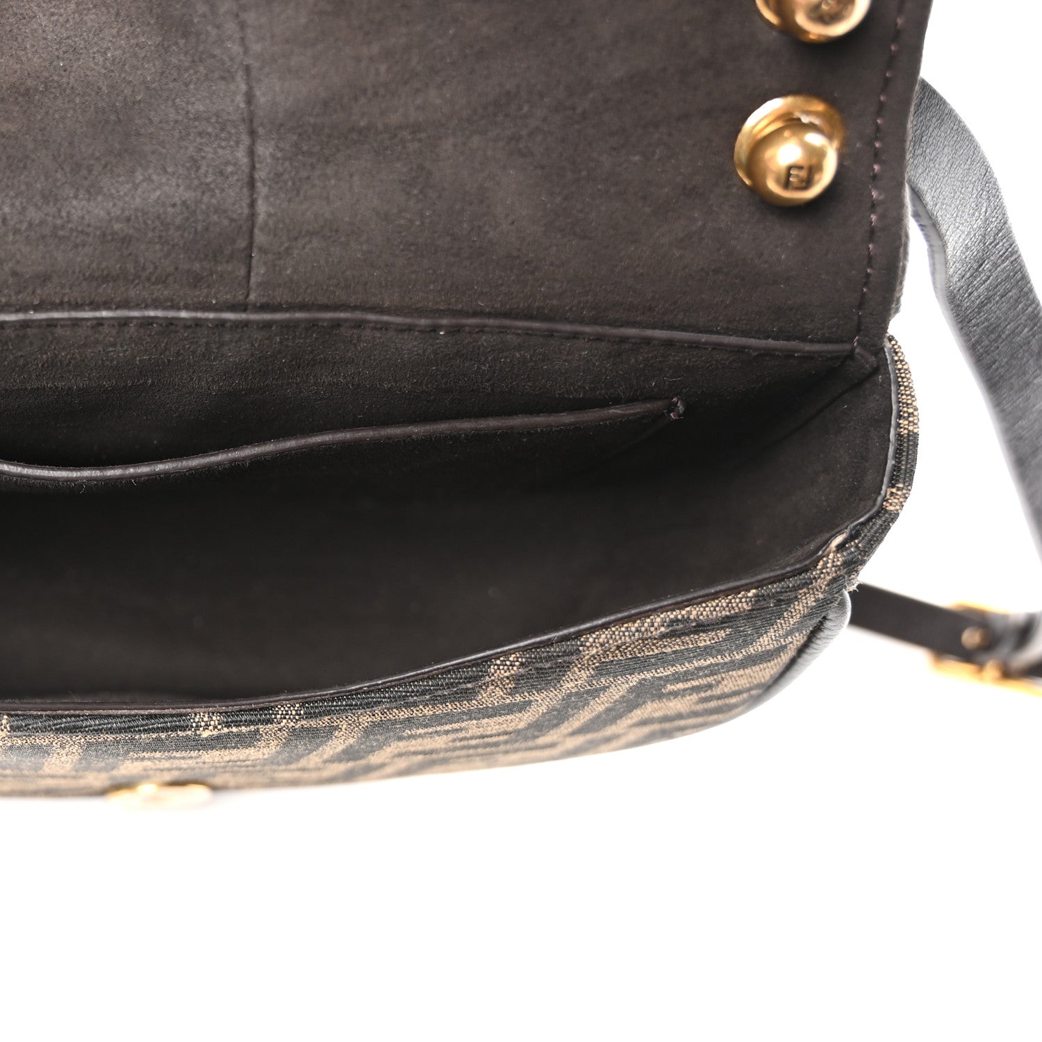 Fendi Fabric Jacquard Vitello Cher Cuoio FF 1974 Small Fendi C'mon Tobacco Moro Ebano 5 of 10