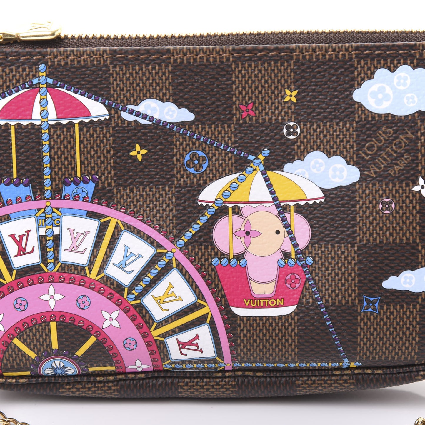 Damier Ebene 2020 Christmas Animation Big Wheel Mini Pochette Accessories Rose Ballerine