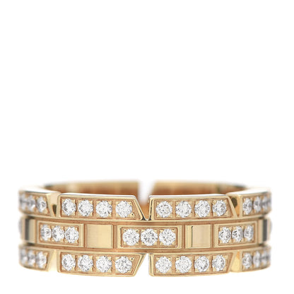 Cartier 18K Yellow Gold Diamond 6mm Tank Francaise Ring 50 5.25 1 of 5