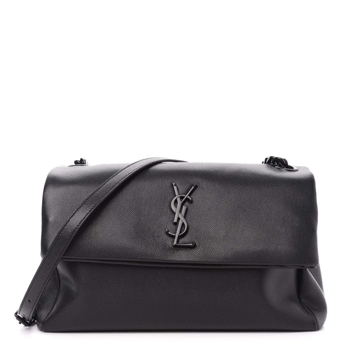 Grain De Poudre Medium West Hollywood Monogram Fold-Over Black
