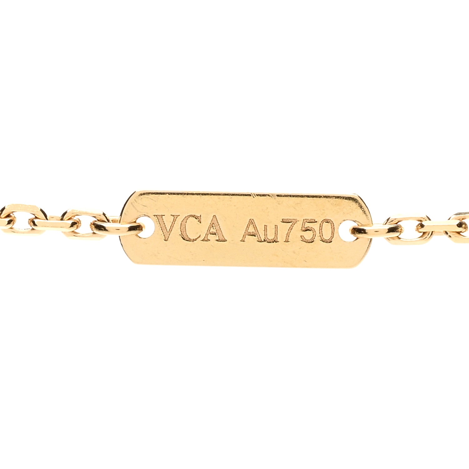 Van Cleef & Arpels 18K Yellow Gold Diamond Yellow Mother of Pearl Vintage Alhambra Pendant Necklace 5 of 5