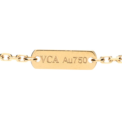 Van Cleef & Arpels 18K Yellow Gold Diamond Yellow Mother of Pearl Vintage Alhambra Pendant Necklace 5 of 5