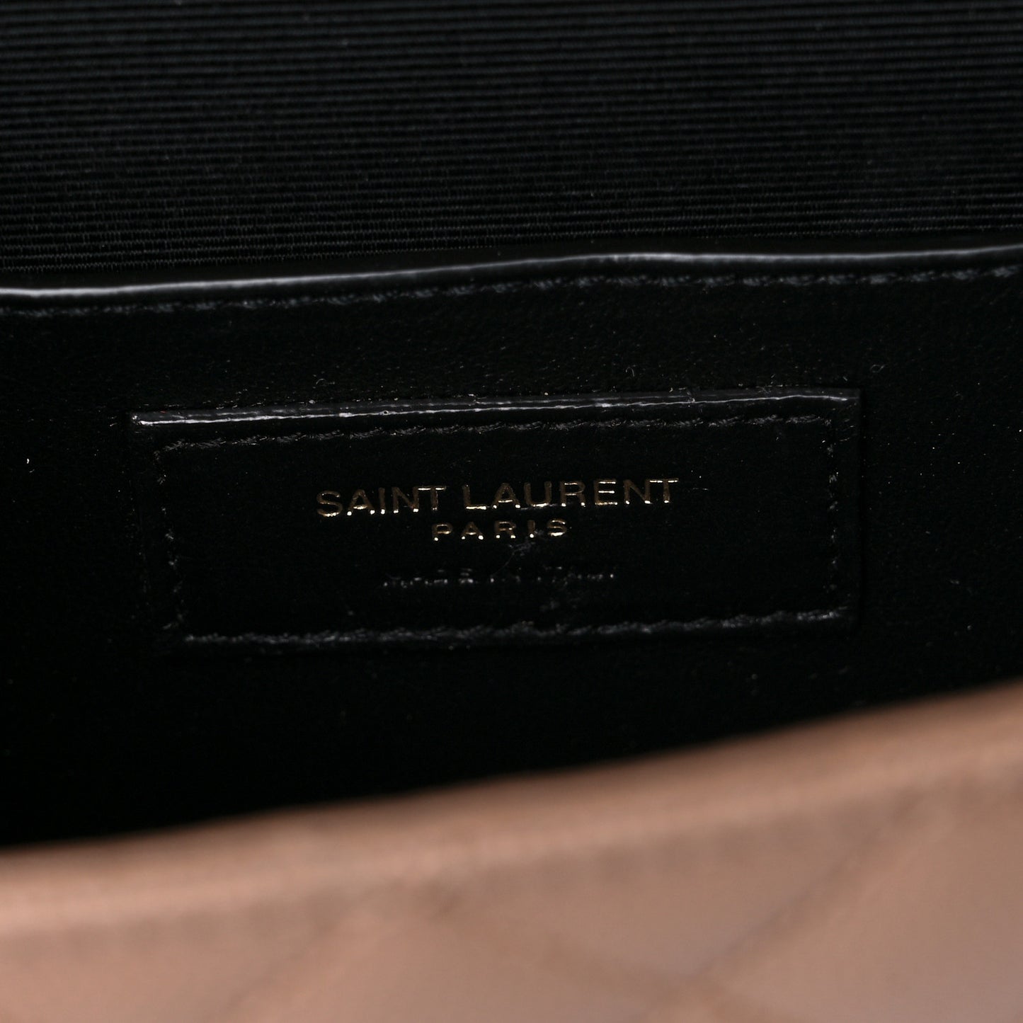 Grain De Poudre Textured Mixed Matelasse Triquilt Small Monogram Satchel Dark Beige