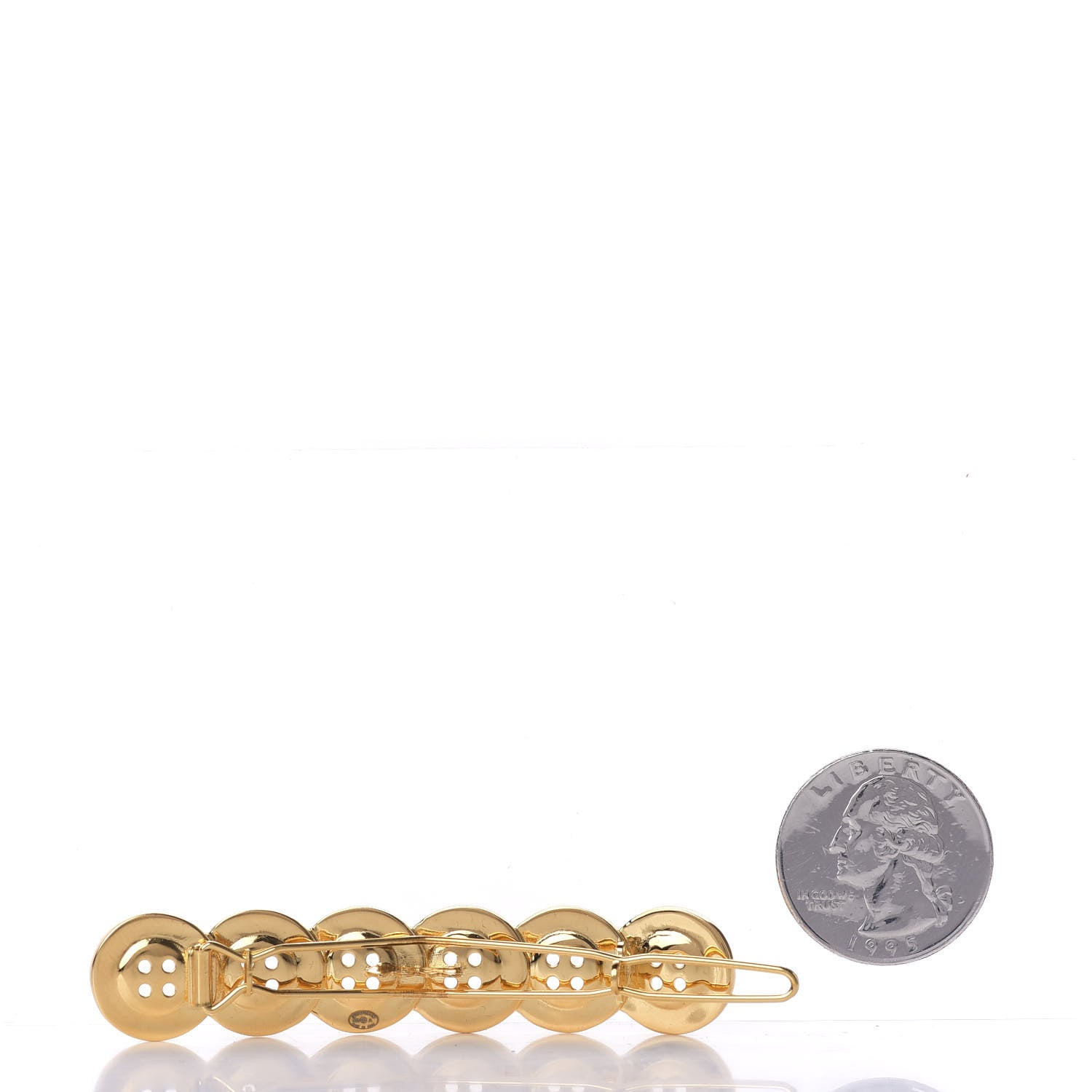 Chanel Button Paris CC Hair Clip Barrette Gold 2 of 3