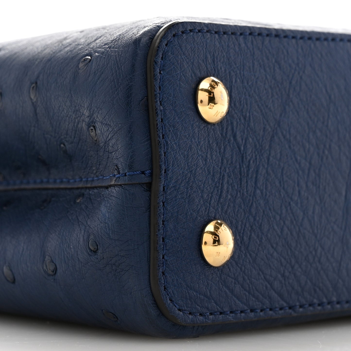 Ostrich Capucines Mini Indigo