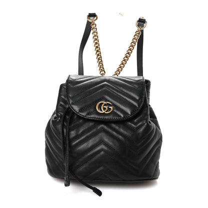 Gucci Calfskin Matelasse GG Marmont Flap Backpack Black 1 of 10
