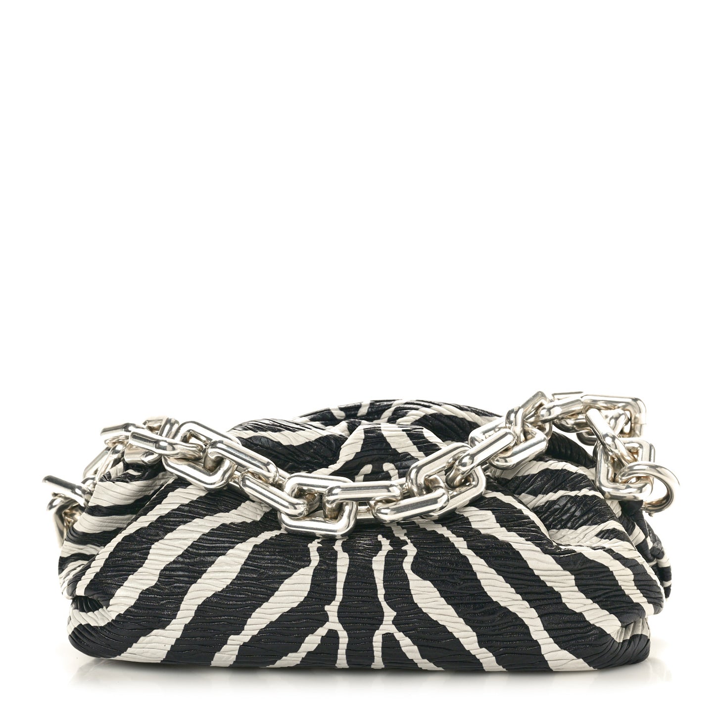 Nappa Zebra Print The Pouch Chain White Black