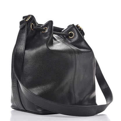 Chanel Caviar CC Drawstring Shoulder Bag Black 3 of 12