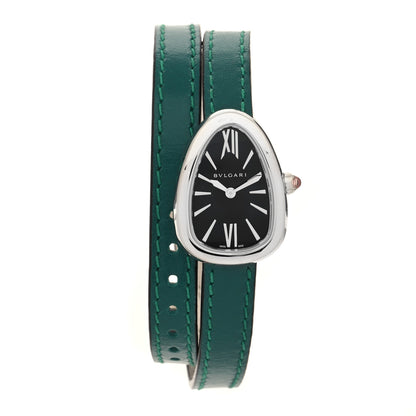Bulgari Stainless Steel Calfskin 20mm Serpenti Double Wrap Quartz Watch 1 of 6