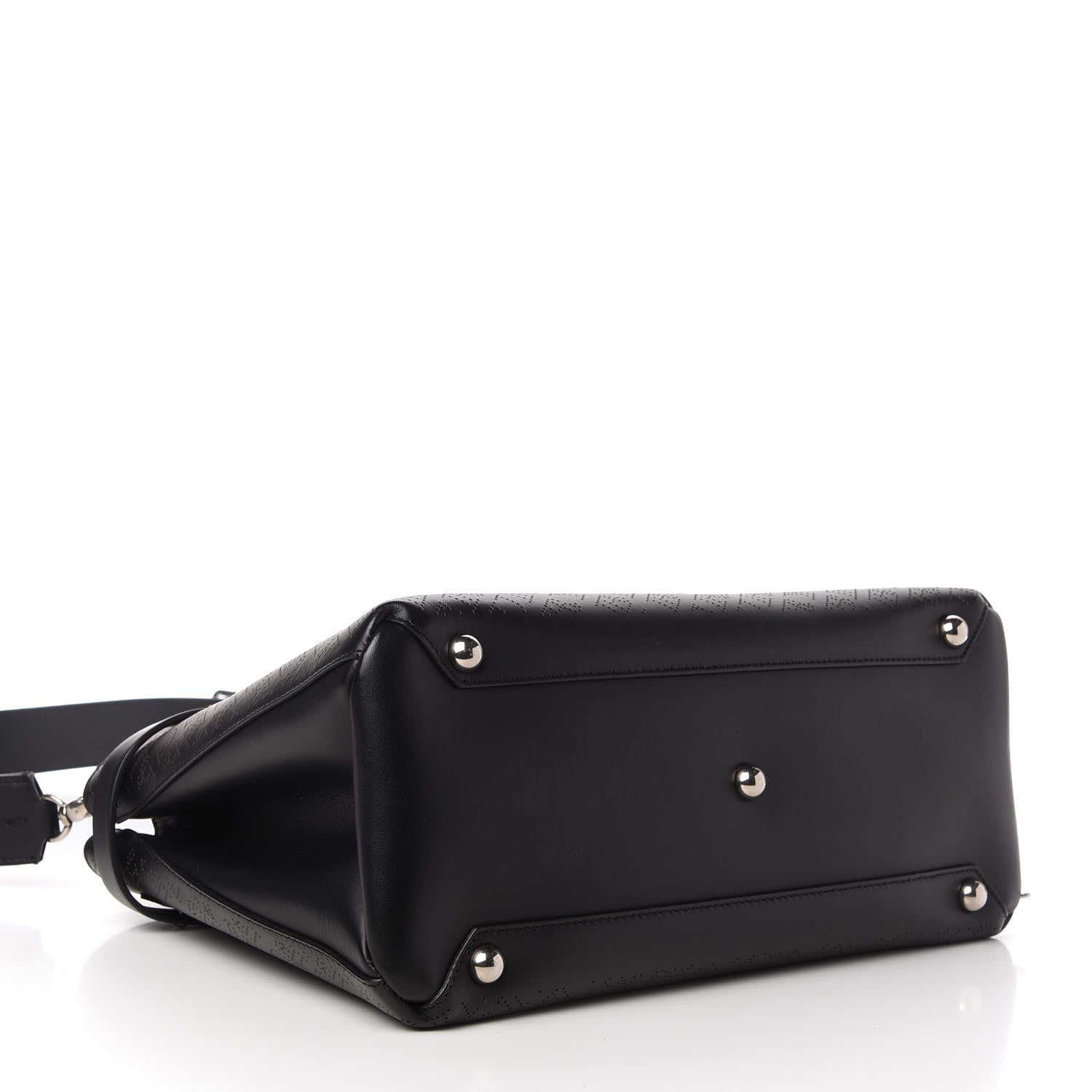 Burberry Calfskin Perforated Medium Banner Tote Black 4 of 13