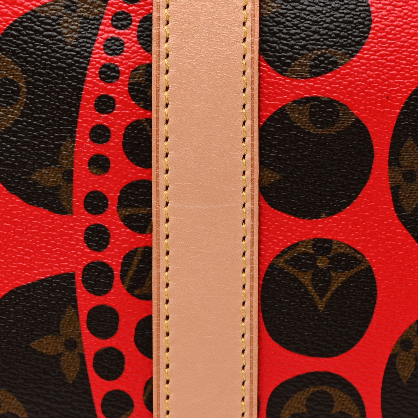 Monogram Kusama Pumpkin Dots Keepall Bandouliere 55 Red