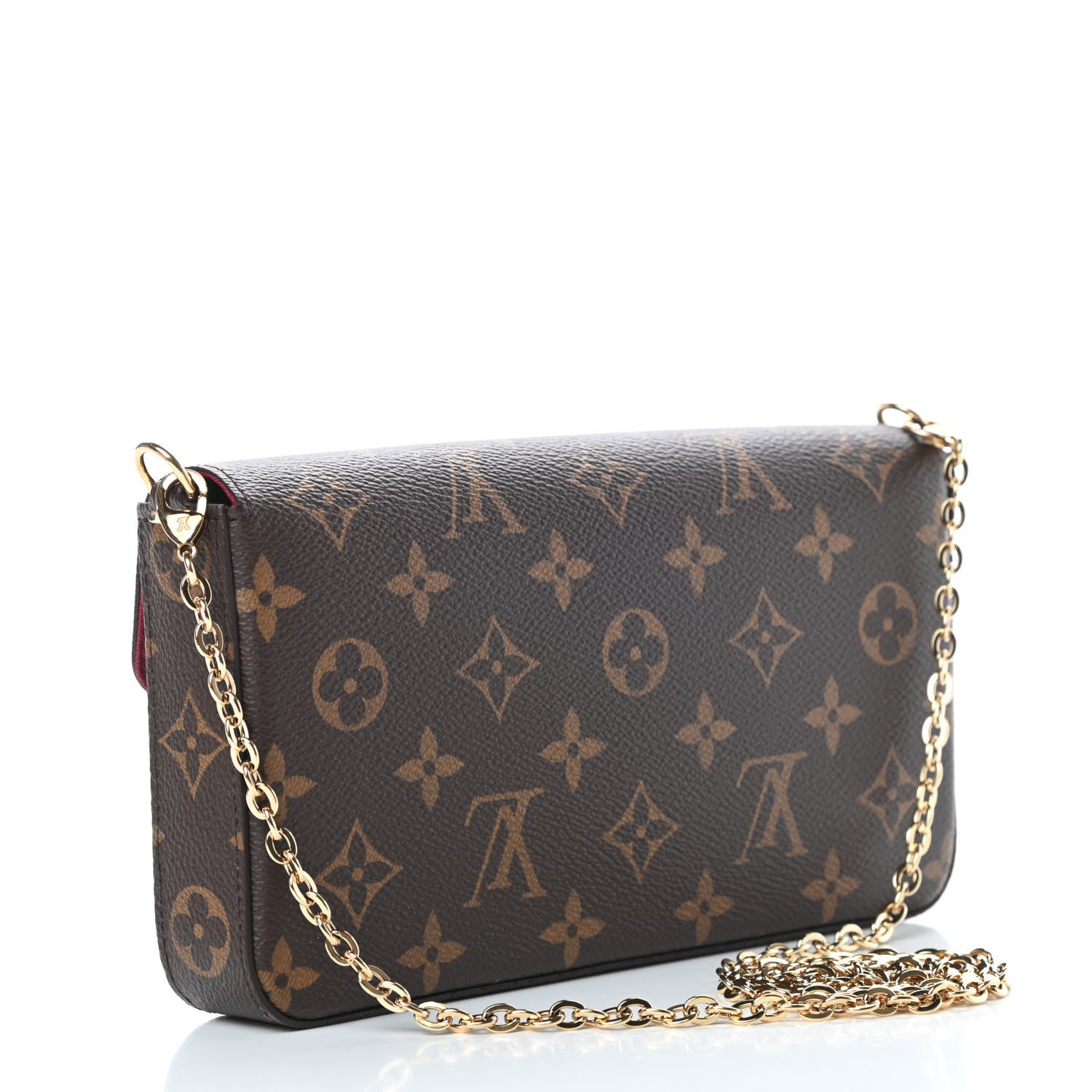 Louis Vuitton Monogram Pochette Felicie Chain Wallet Fuchsia 4 of 13