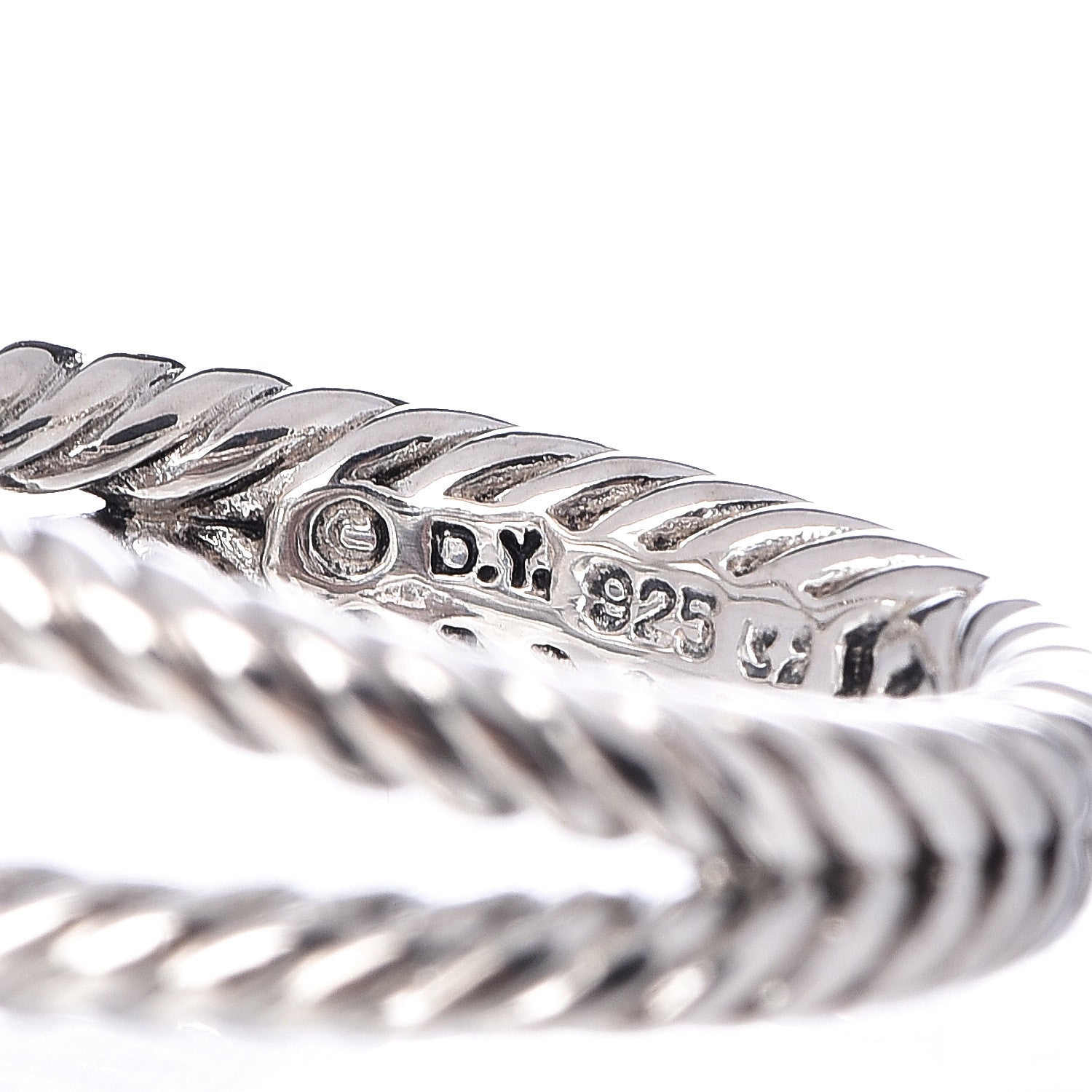 David Yurman Sterling Silver Diamond Prasiolite 7mm Petite Albion Ring 54 7 5 of 5
