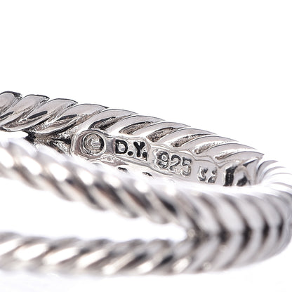 David Yurman Sterling Silver Diamond Prasiolite 7mm Petite Albion Ring 54 7 5 of 5