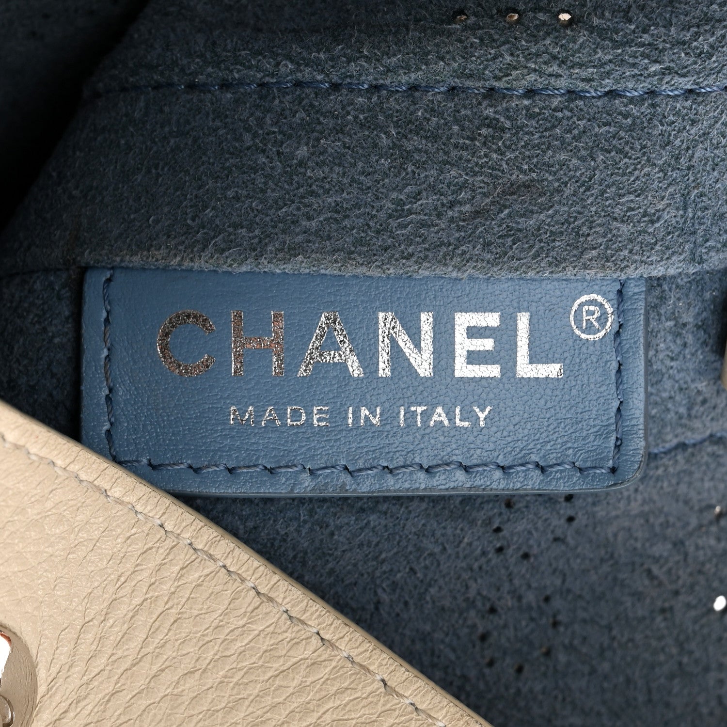 Chanel Calfskin Tweed Small Logo Eyelets Shopping Tote Beige 7 of 20