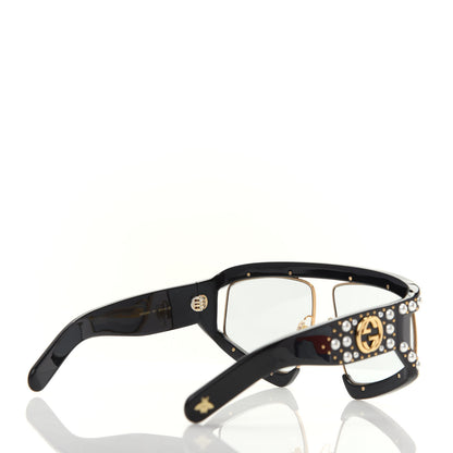 Gucci Acetate Pearl Rectangular Frame Sunglasses GG0234S Black 4 of 8