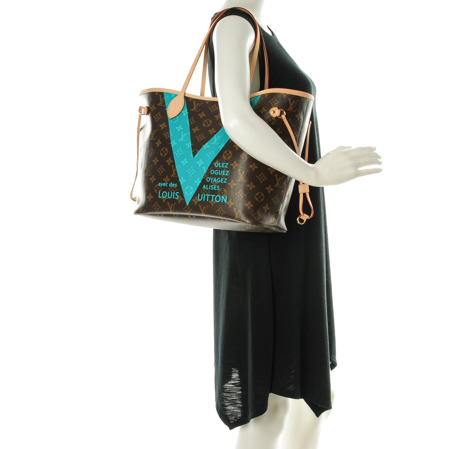 Monogram V Neverfull MM Turquoise