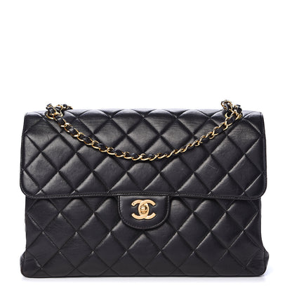 Chanel Lambskin Quilted Jumbo Double Sided Flap Black 1 of 21