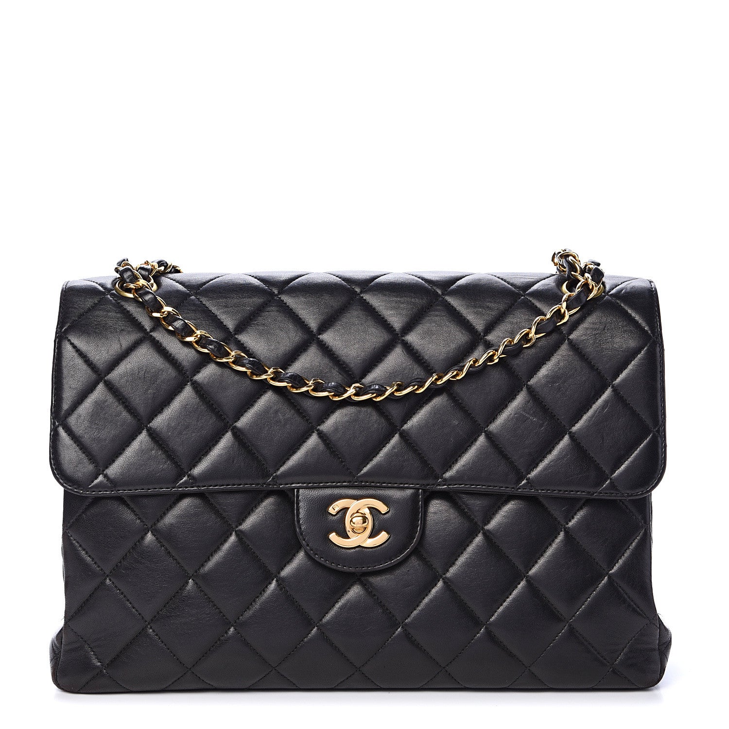 Chanel Lambskin Quilted Jumbo Double Sided Flap Black 1 of 21