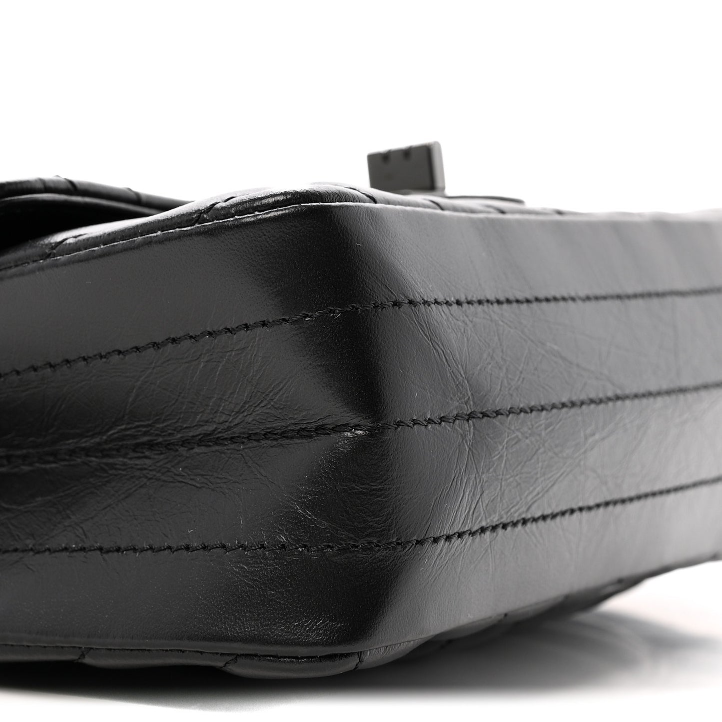 Aged Calfskin Chevron Quilted 2.55 Reissue Mini Flap So Black