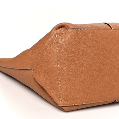Moynat Taurillon Gex Calfskin Duo Reversible Tote GM Bleu Acier Canelle 14 of 16