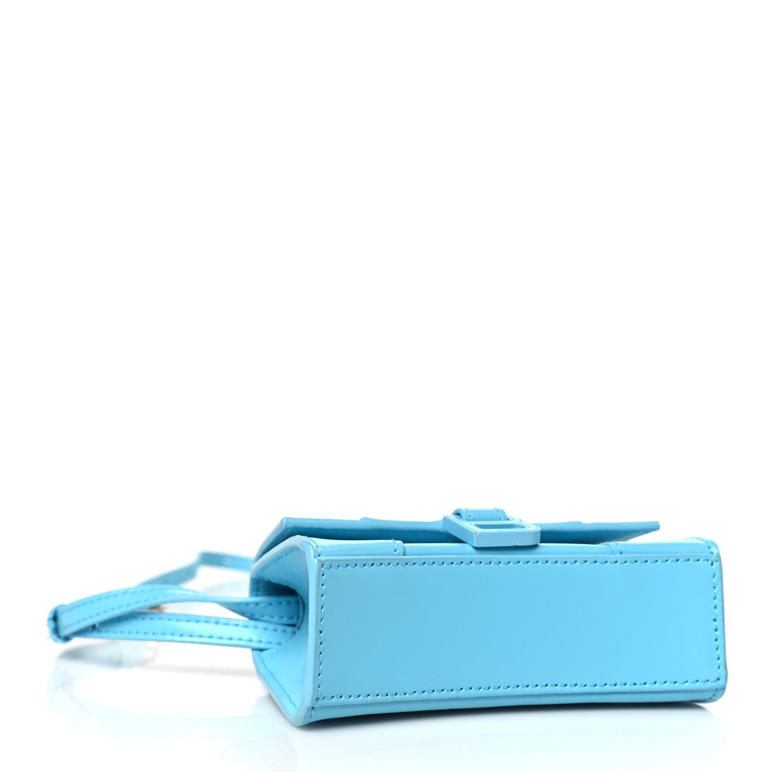 Balenciaga Shiny Box Calfskin Tonal B Hourglass Top Handle Bag Mini Azur 4 of 10