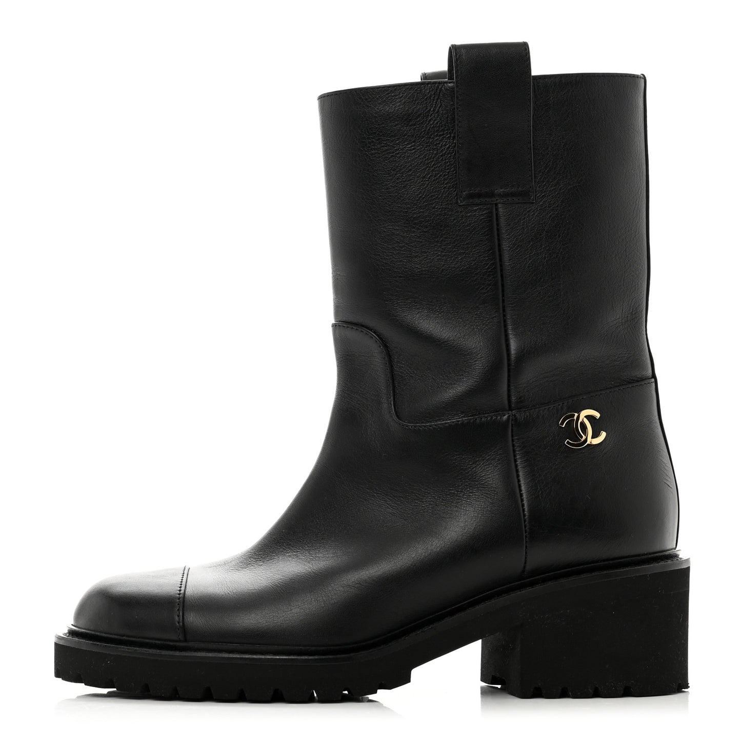 Calfskin CC Ankle Boots 36 Black