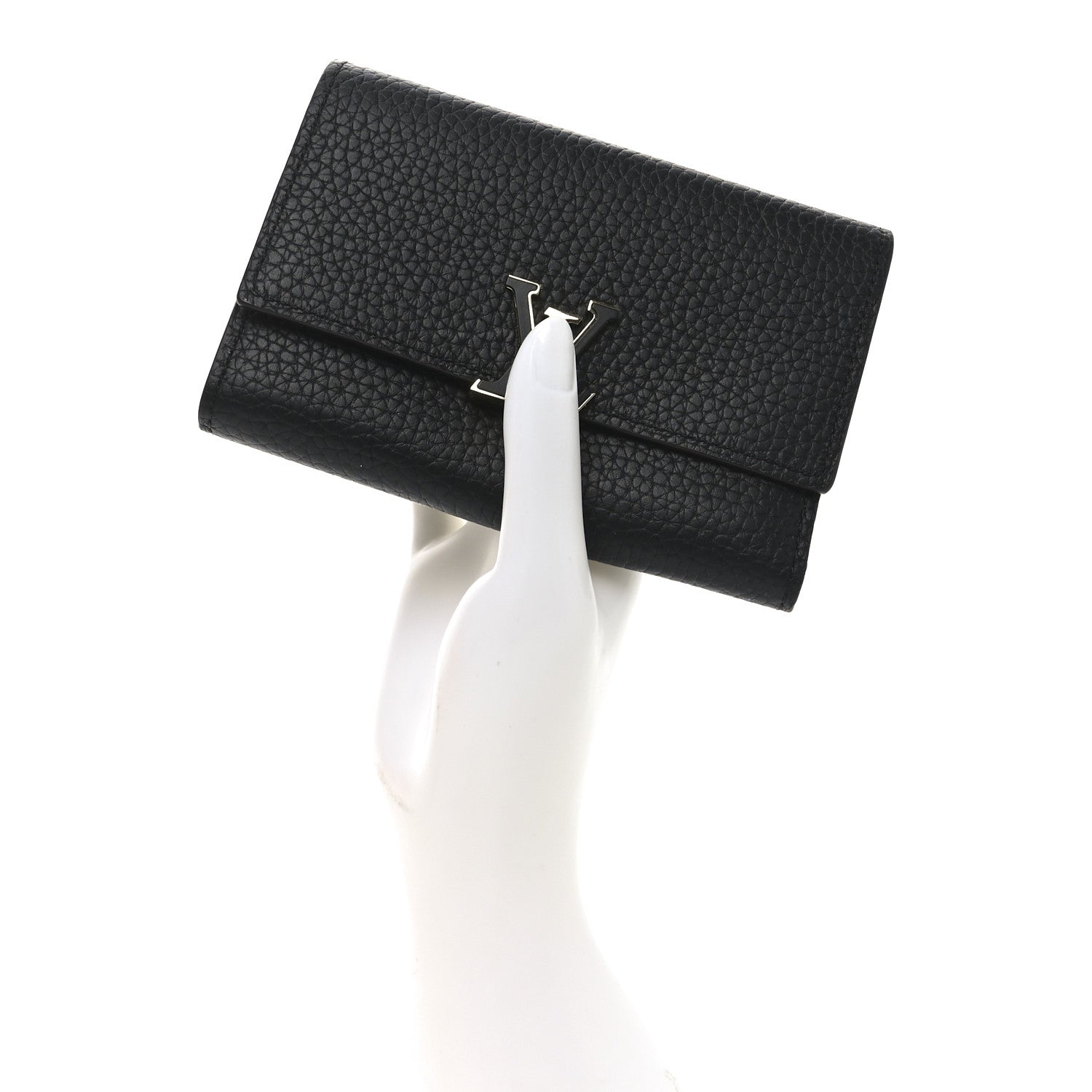 Louis Vuitton Taurillon Capucines Compact Wallet Black 2 of 7
