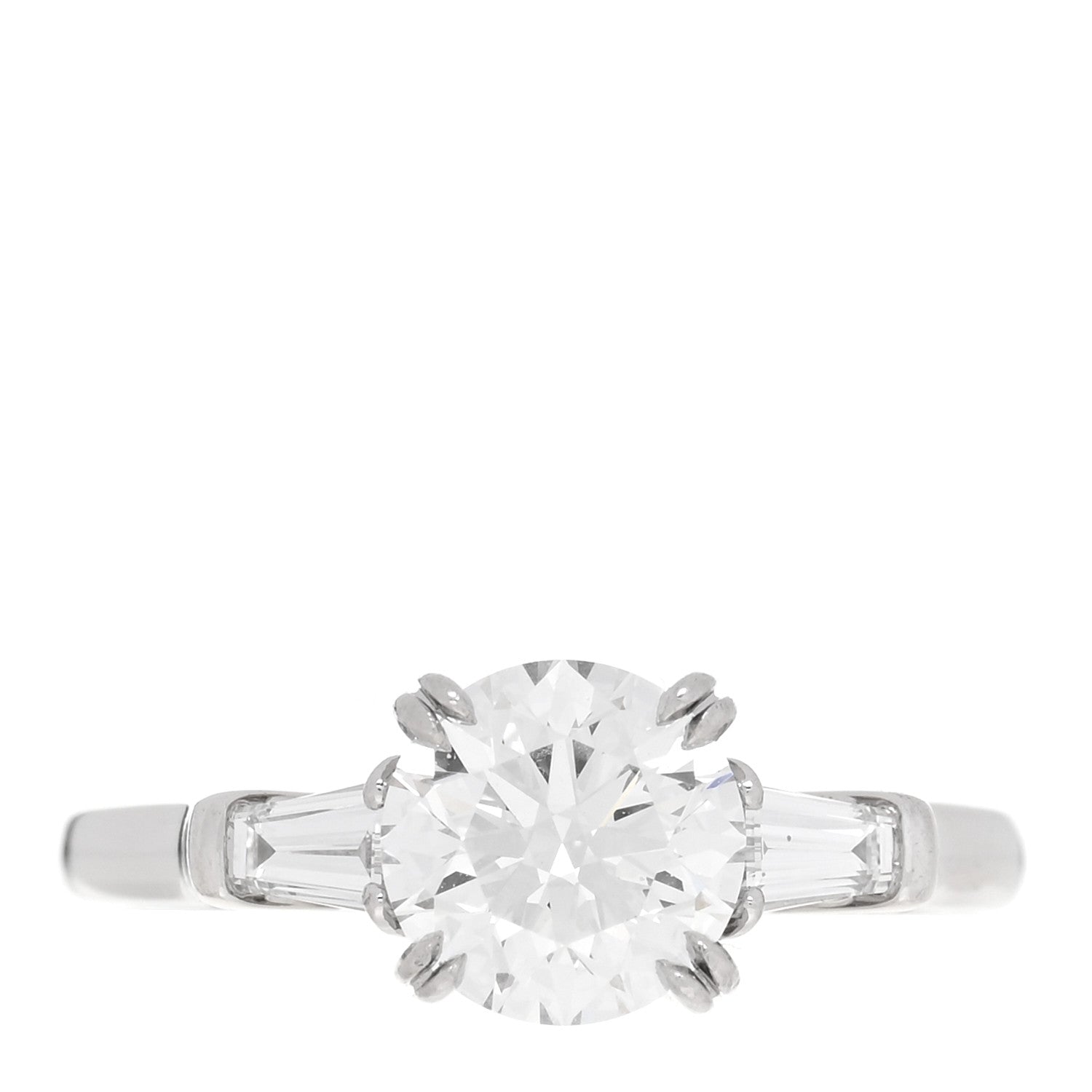 Harry Winston Platinum Diamond 1.40ct Classic Winston Round Brilliant Engagement Ring 51 5.75 1 of 6