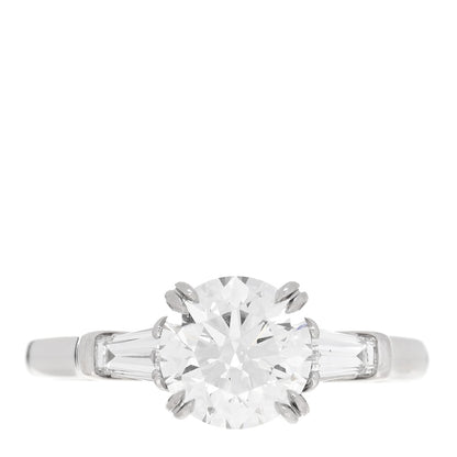 Harry Winston Platinum Diamond 1.40ct Classic Winston Round Brilliant Engagement Ring 51 5.75 1 of 6