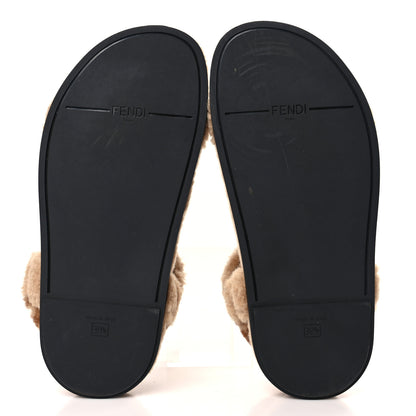Fendi Shearling FF Fendi Feel Sandals 39.5 California Cacao 5 of 8