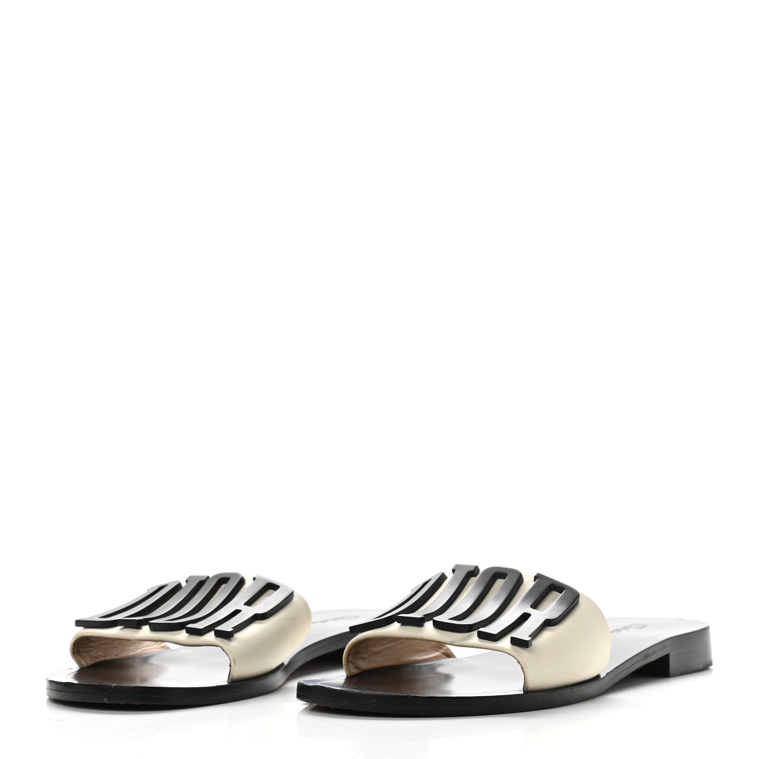 Christian Dior Calfskin Dio(r)evolution 10mm Slide Sandals 38.5 Off White 3 of 8