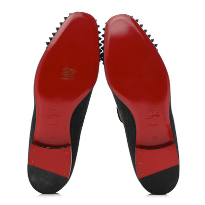 Christian Louboutin Mens Matte Denim Spooky Spike Flat Loafers 45 Black 6 of 9