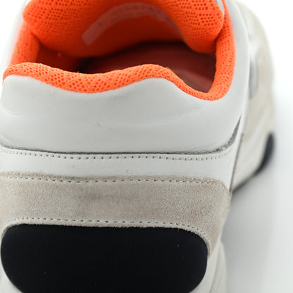 Chanel Nylon Calfskin Suede CC Womens Sneakers 37 White Orange 24 of 25