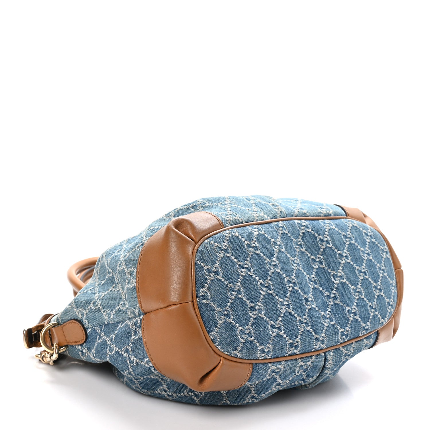 Gucci Denim Monogram Medium Sukey Top Handle Blue 4 of 10