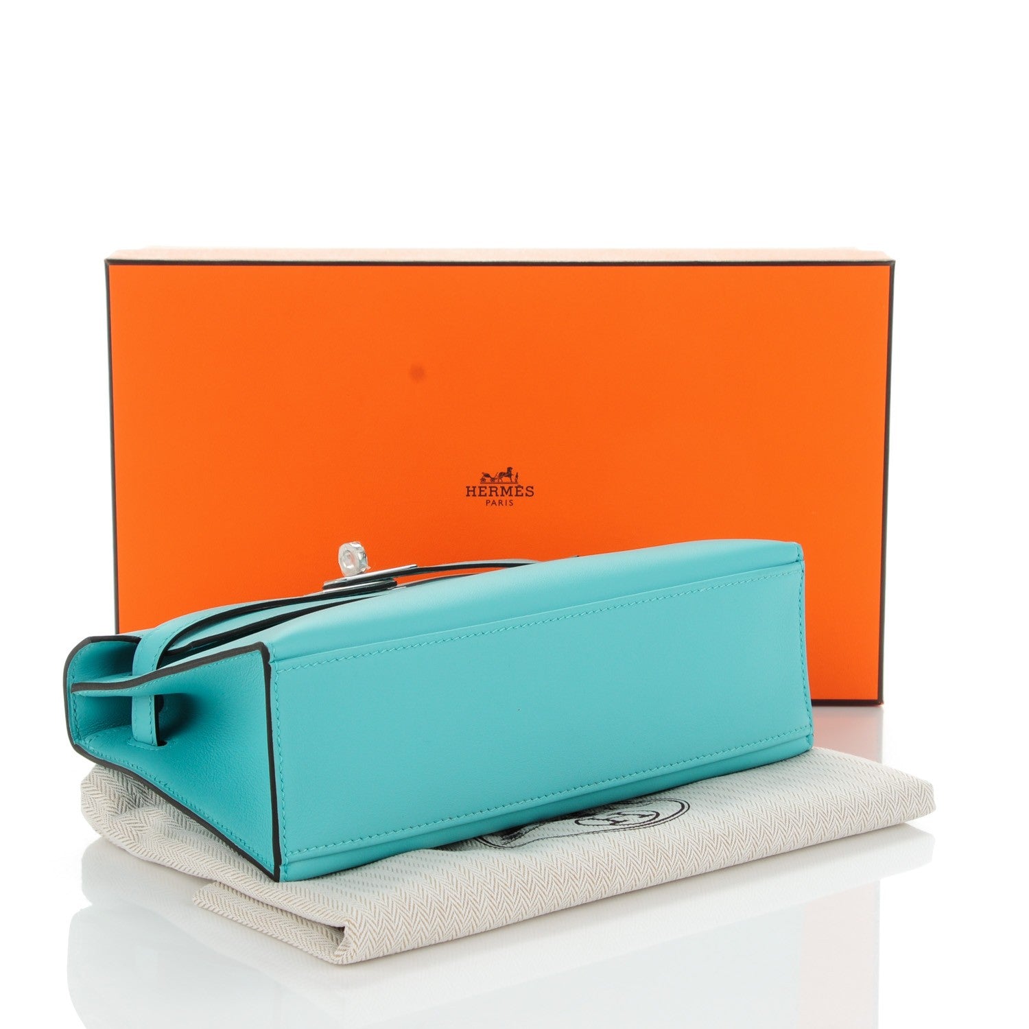 Hermes Swift Kelly Pochette Clutch Bleu Atoll 4 of 17