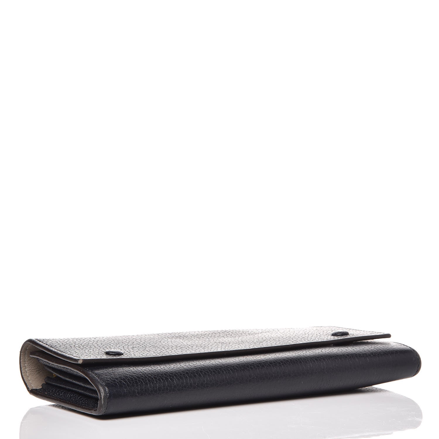 Celine Drummed Calfskin Large Multifunction Flap Wallet Black 4 of 13