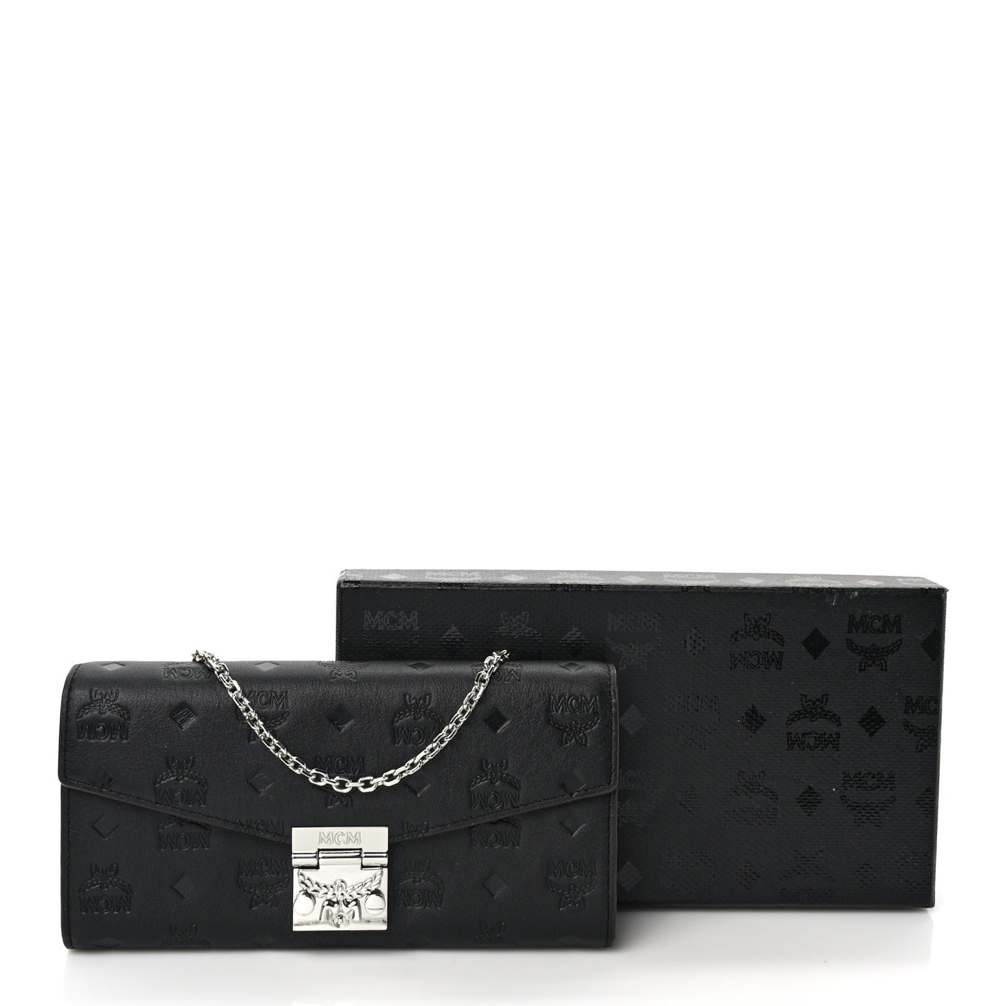 Calfskin Ottomar Large Patricia Wallet On Chain Black
